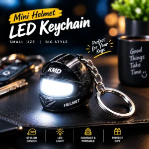 Mini LED Helmet KeychainâFor Bike, Car Keys & Bags